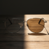 Zoe Brown Photochromic Lens Glasses - Silver Aviator Metal Frame - Lifestyle Zoe Brown Photochromic Lens Glasses - Silver Aviator Metal Frame