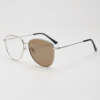 Zoe Brown Photochromic Lens Glasses - Silver Aviator Metal Frame - Side View Zoe Brown Photochromic Lens Glasses - Silver Aviator Metal Frame