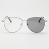 Zoe Grey Photochromic Lens Glasses - Silver Aviator Metal Frame - Front View Zoe Grey Photochromic Lens Glasses - Silver Aviator Metal Frame