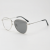 Zoe Grey Photochromic Lens Glasses - Silver Aviator Metal Frame - Side View Zoe Grey Photochromic Lens Glasses - Silver Aviator Metal Frame