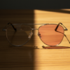 Zoe Pink Photochromic Lens Glasses - Silver Aviator Metal Frame - Lifestyle Zoe Pink Photochromic Lens Glasses - Silver Aviator Metal Frame