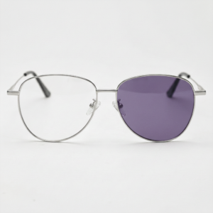 Zoe Purple Photochromic Lens Glasses - Silver Aviator Metal Frame
